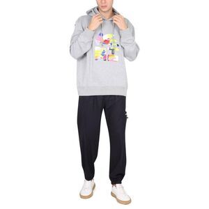 ETRO Graphic Print Cotton Hoodie Men GREY Sweaters & Cardigans